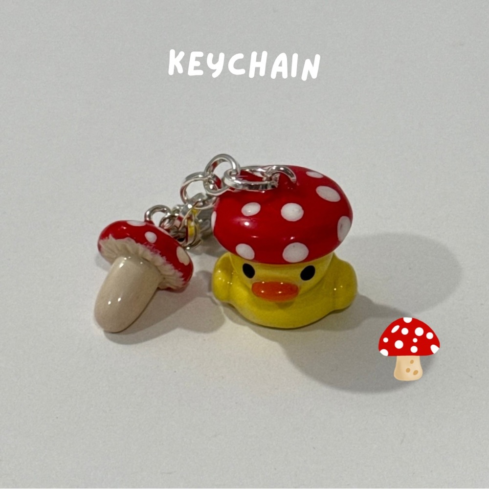 Cute Mushroom Duck Keychain